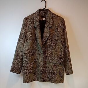Amber Dawn Soft Blazer Safari Leopard Print Women's Sz Small Made in Korea NICE!